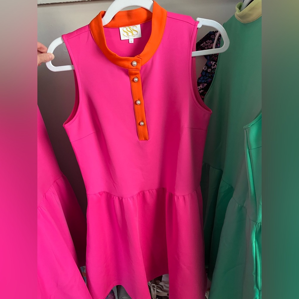 SSYS Hot Pink Dress with Orange Trim